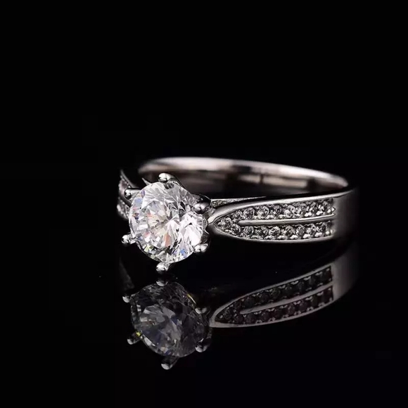 NEW LUXURY Round Perfect Cut Diamond Ring - Picture 2 of 4
